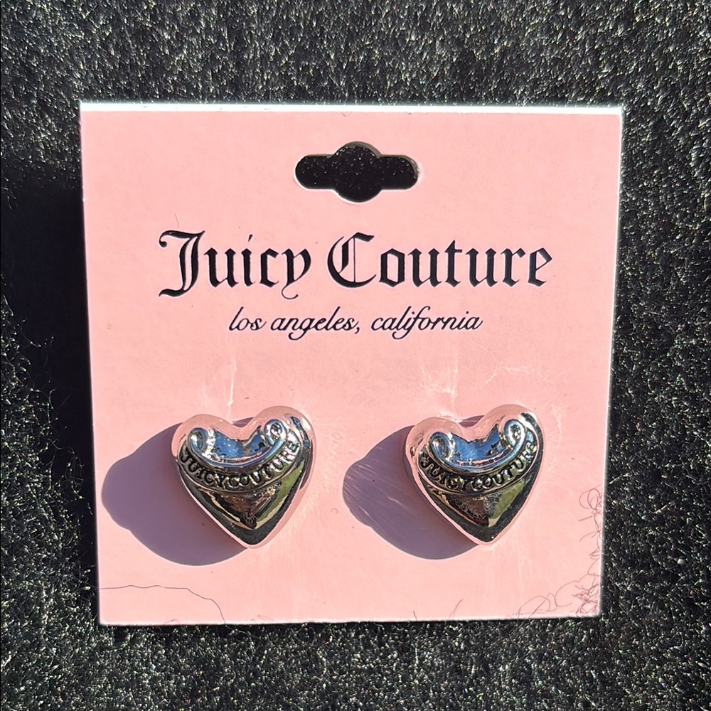 NWT! Juicy Couture Silver Heart Earrings